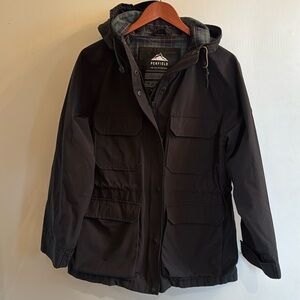 Penfield Lined Rain Coat w/ Plaid Detailing